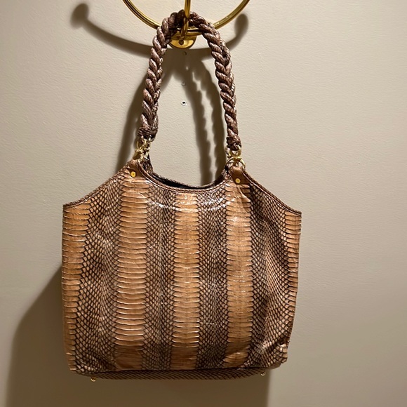Leyla Exotic Skin Shoulder Tote - Picture 1 of 14
